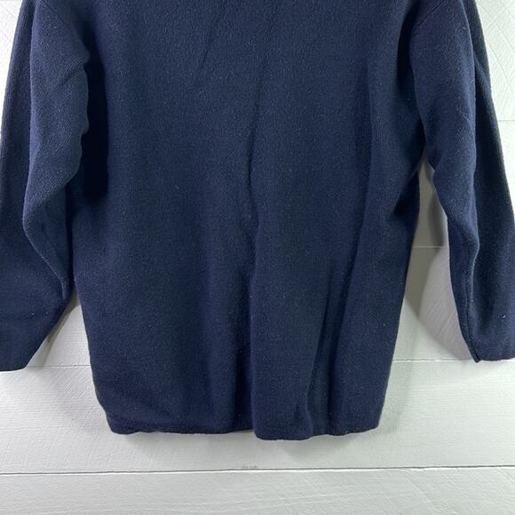 BANANA REPUBLIC Dark Navy Blue V Neck 3/4 Sleeve Merino Wool Sweater Top Size XS - Picture 4 of 11